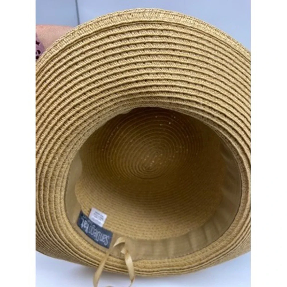San Diego Hat Company Straw Cloche Hat Women OS Tan Black Bow Adjustable